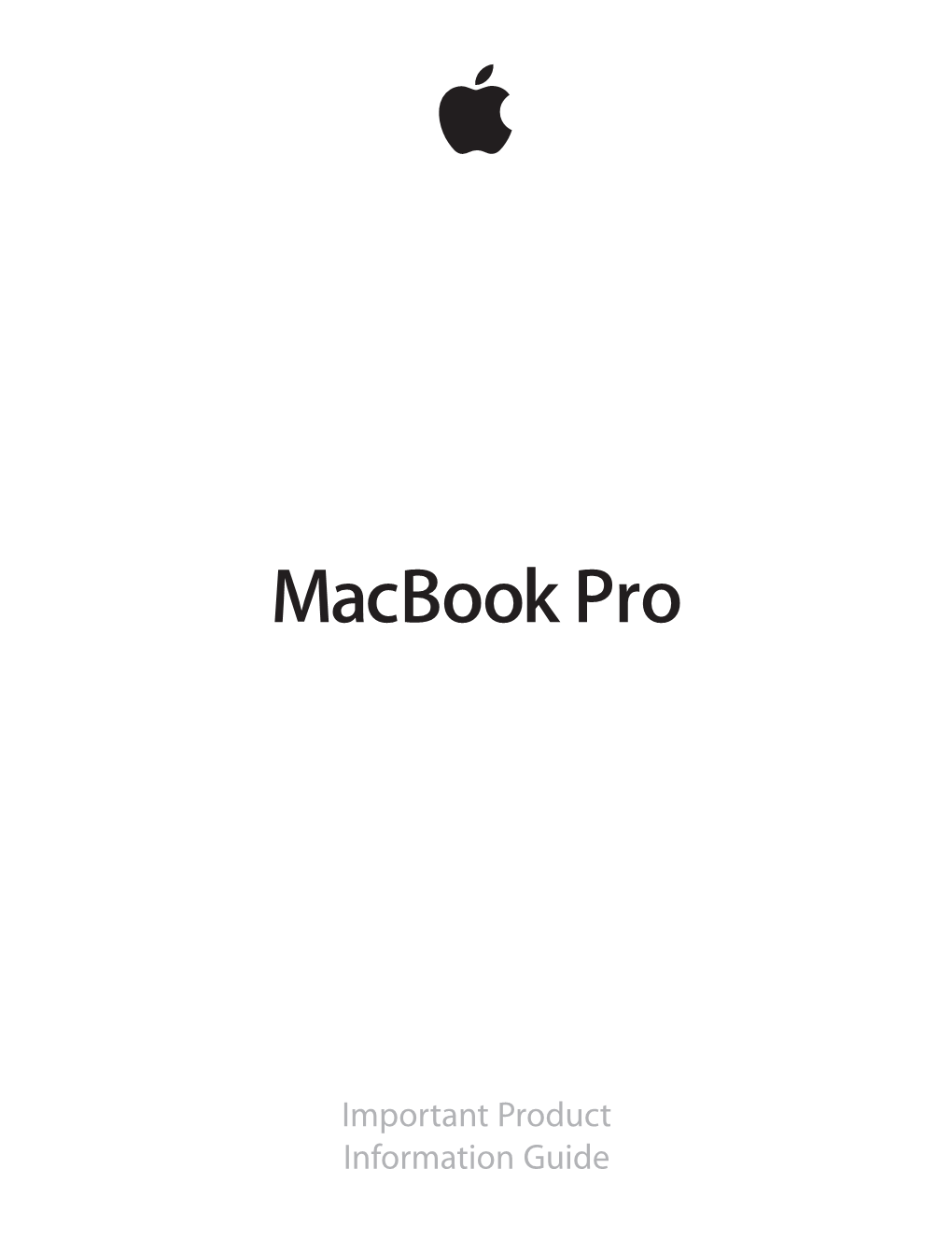 Macbook Pro Important Product Information Guide