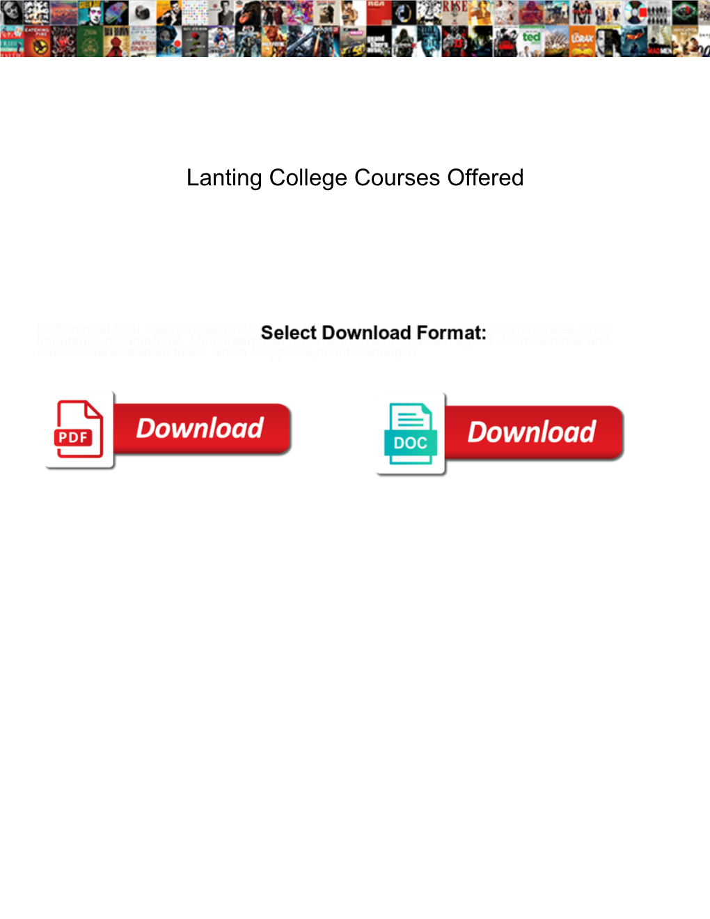 Lanting College Courses Offered