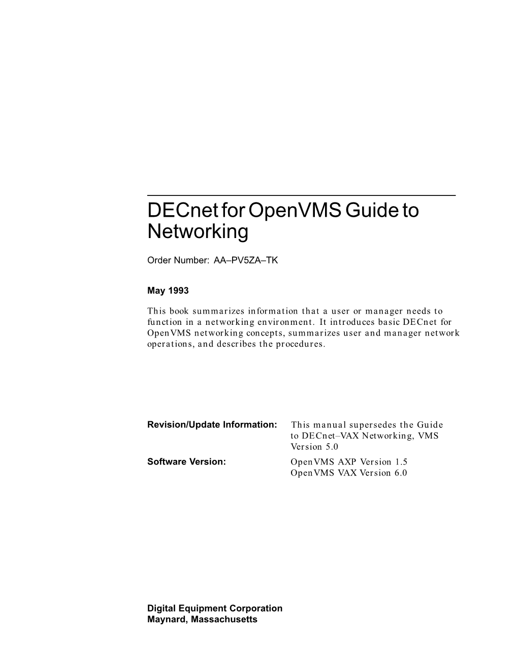 Decnet for Openvms Guide to Networking