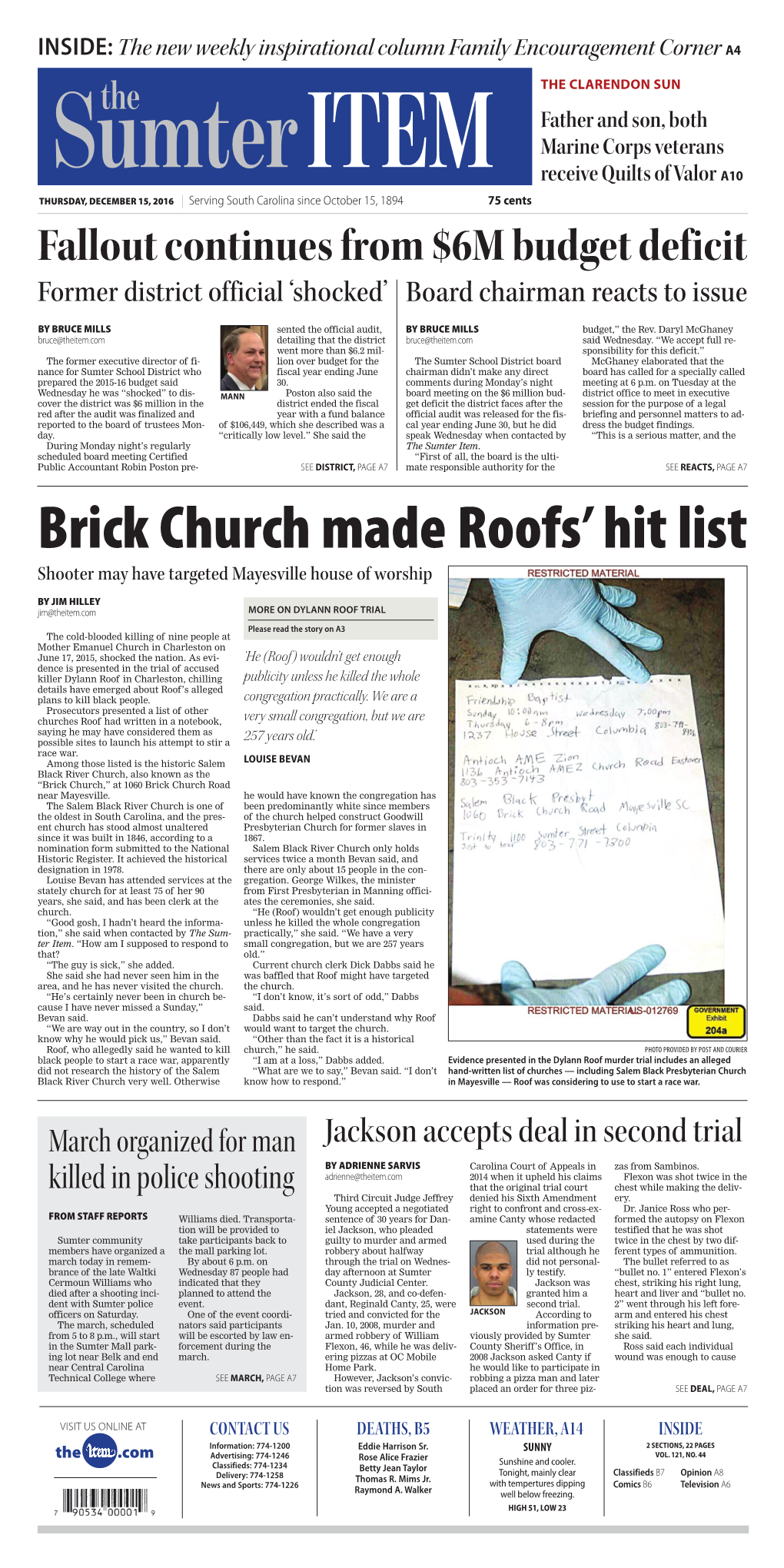 Brick Church Made Roofs' Hit List