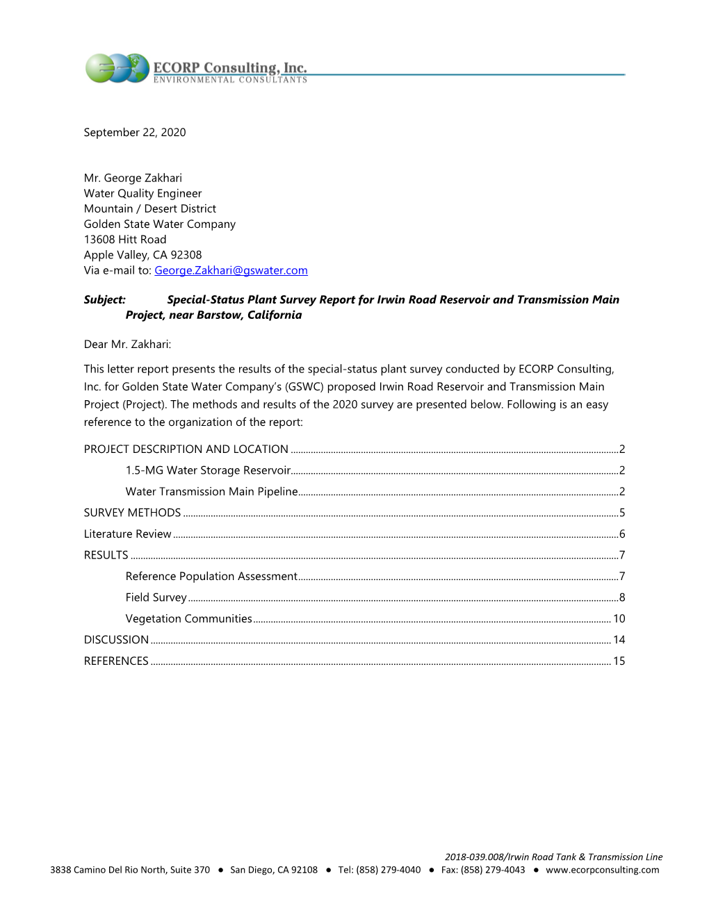 Appendix E Special-Status Plant Survey Report