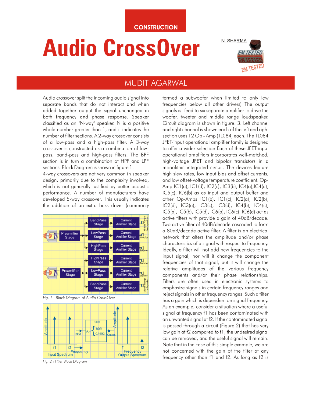 Audio Crossover EM TESTED EM TESTED