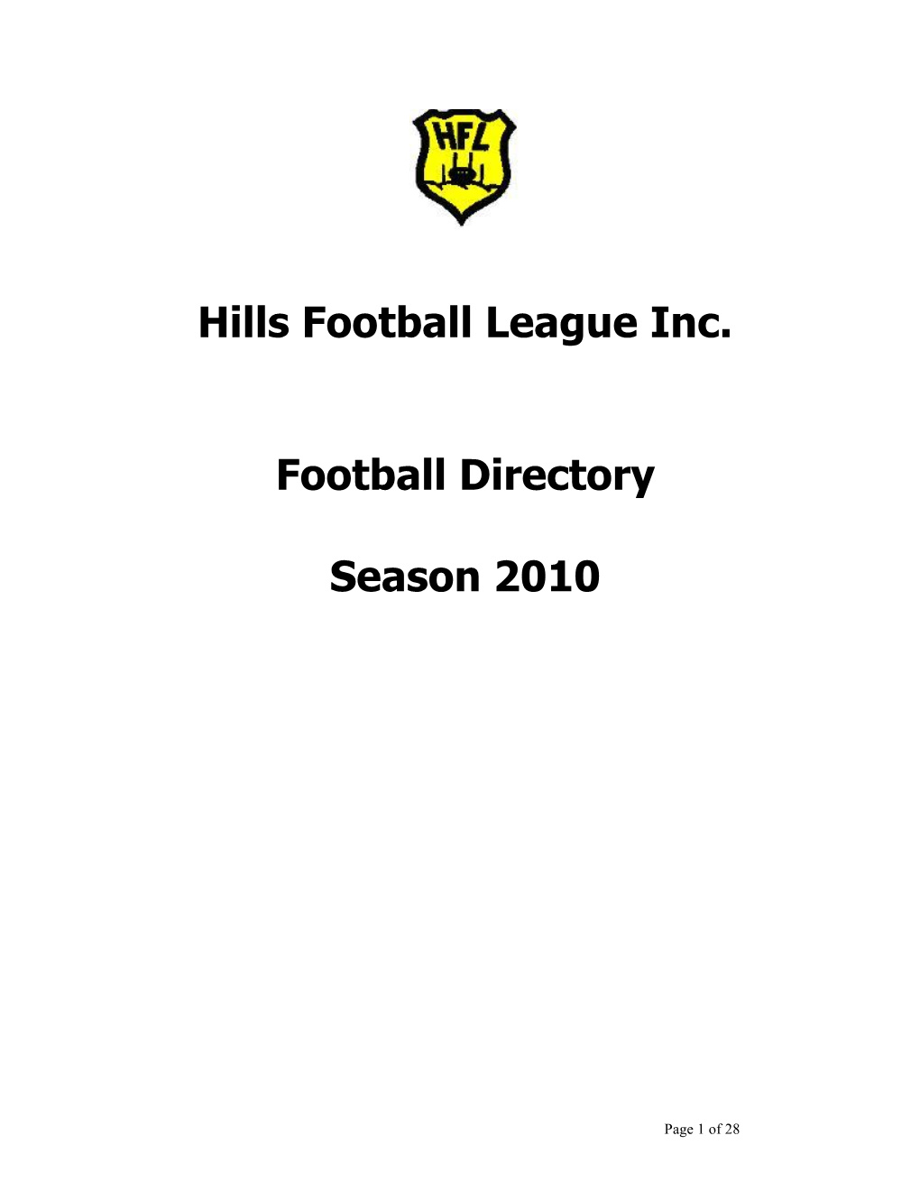 Hills Football League Officials Season 2006