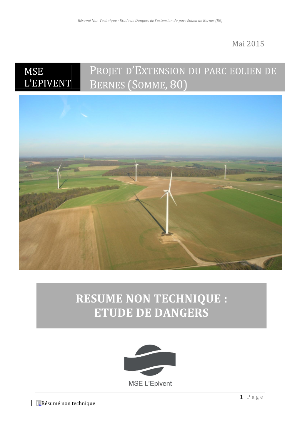 Projet D'extension Du Parc Eolien De Bernes (Somme,80)