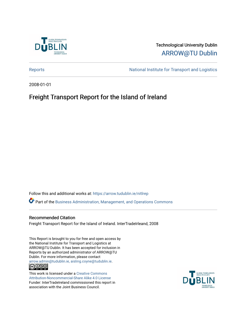 Freight Transport Report for the Island of Ireland