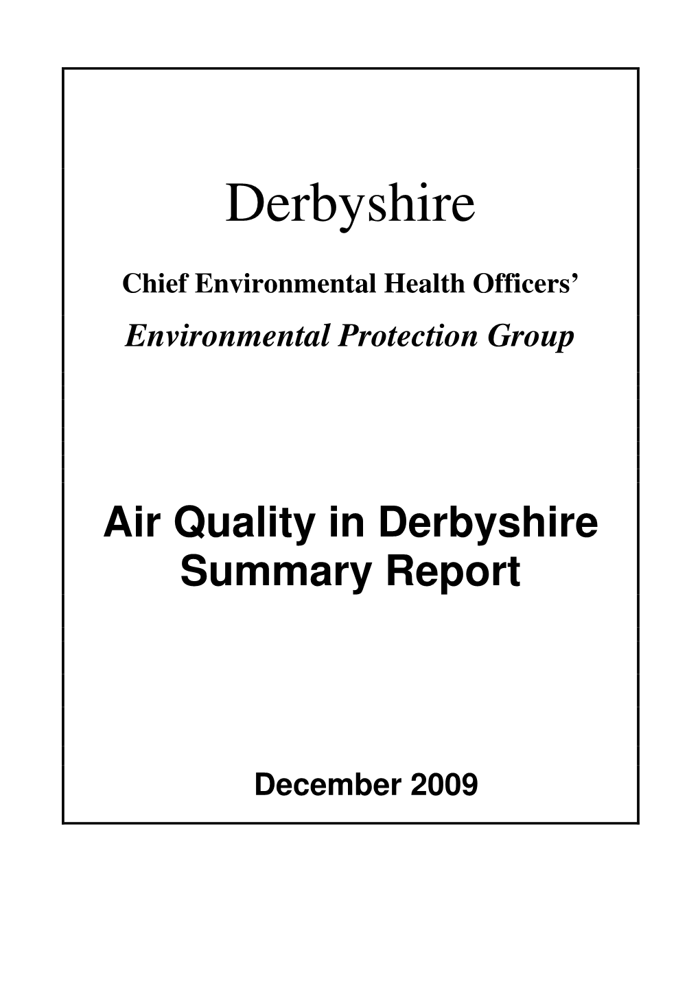 Chief Environmental Health Officers’ Environmental Protection Group
