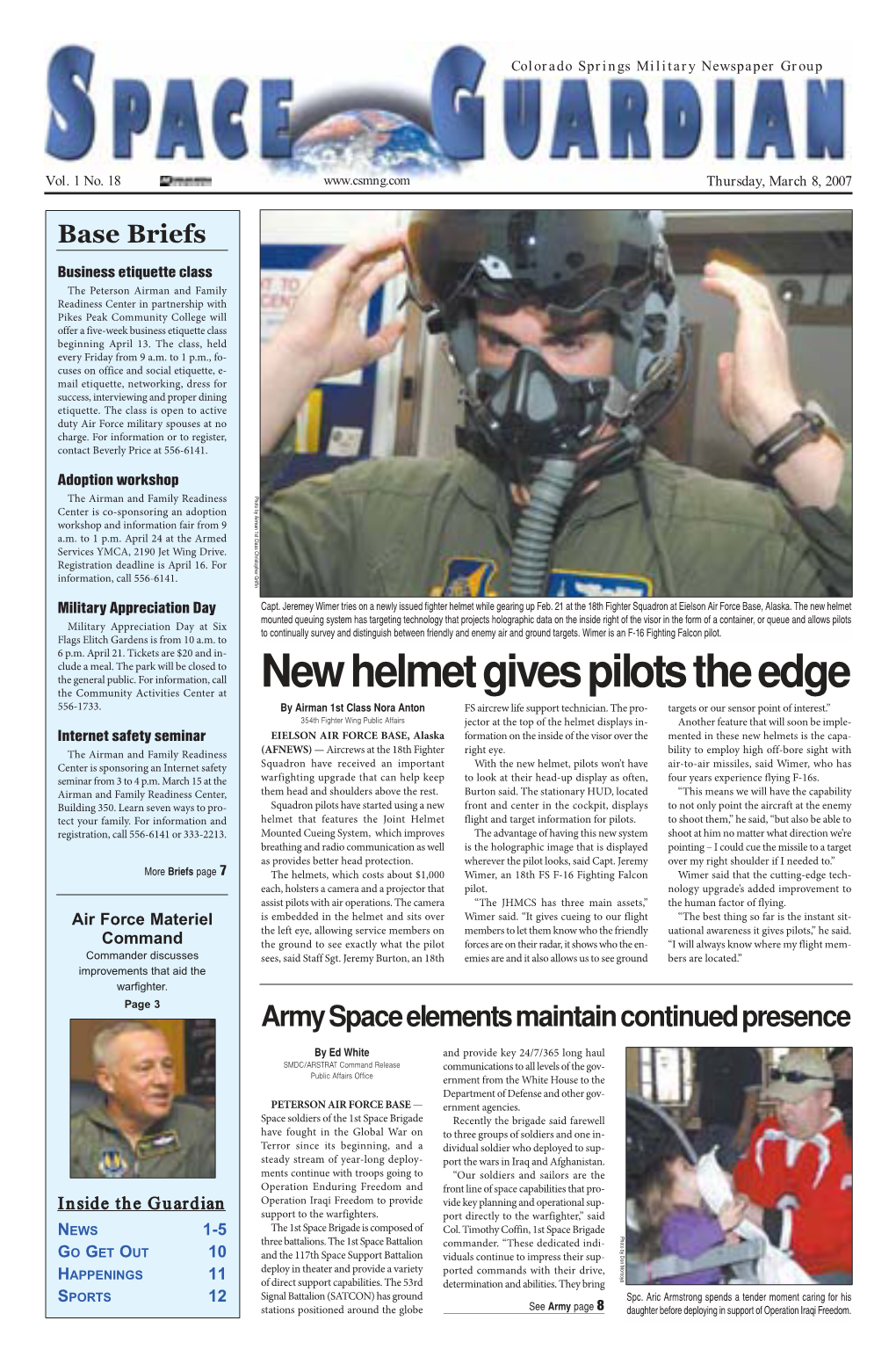 New Helmet Gives Pilots the Edge the Community Activities Center at 556-1733
