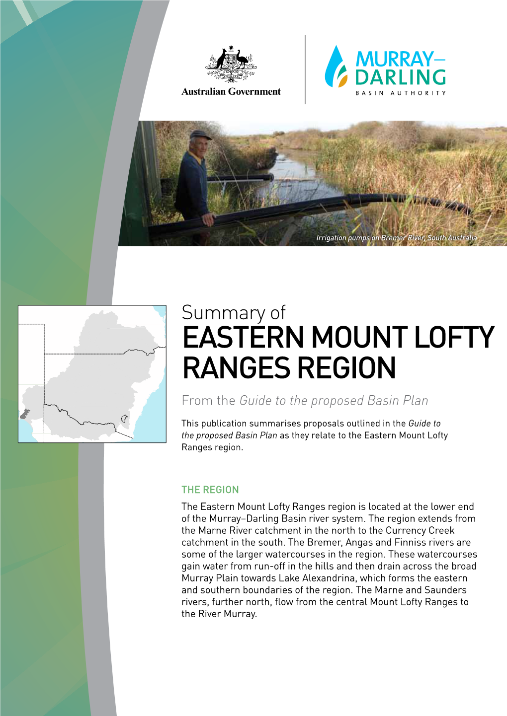 EASTERN MOUNT LOFTY RANGES REGION from the Guide to the Proposed Basin Plan