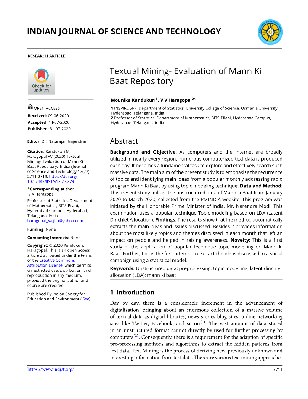 Evaluation of Mann Ki Baat Repository