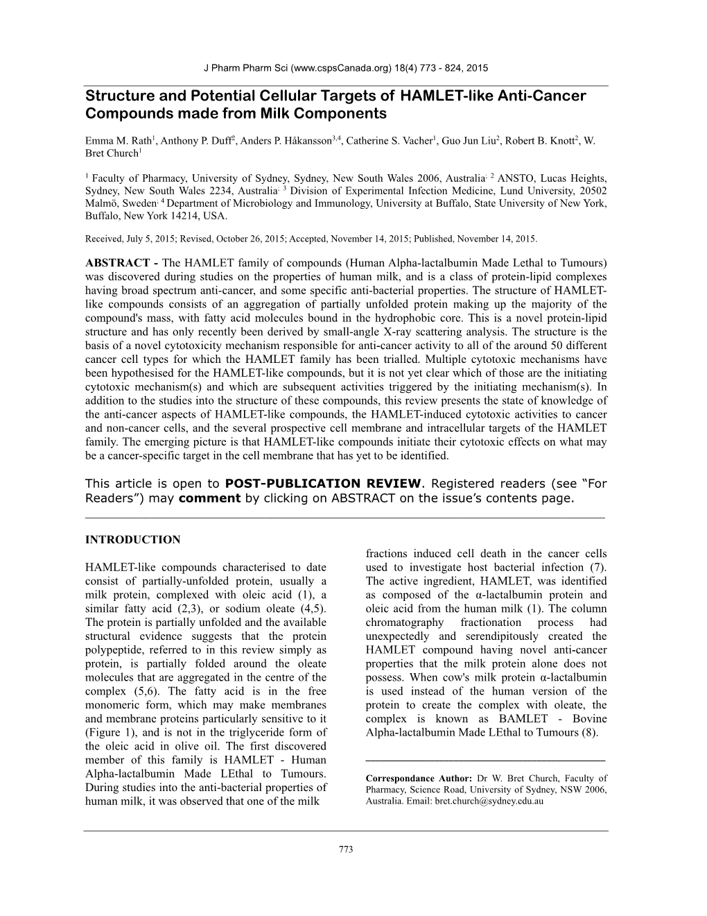 Structure and Potential Cellular Targets of HAMLET-Like Anti-Cancer Compounds Made from Milk Components