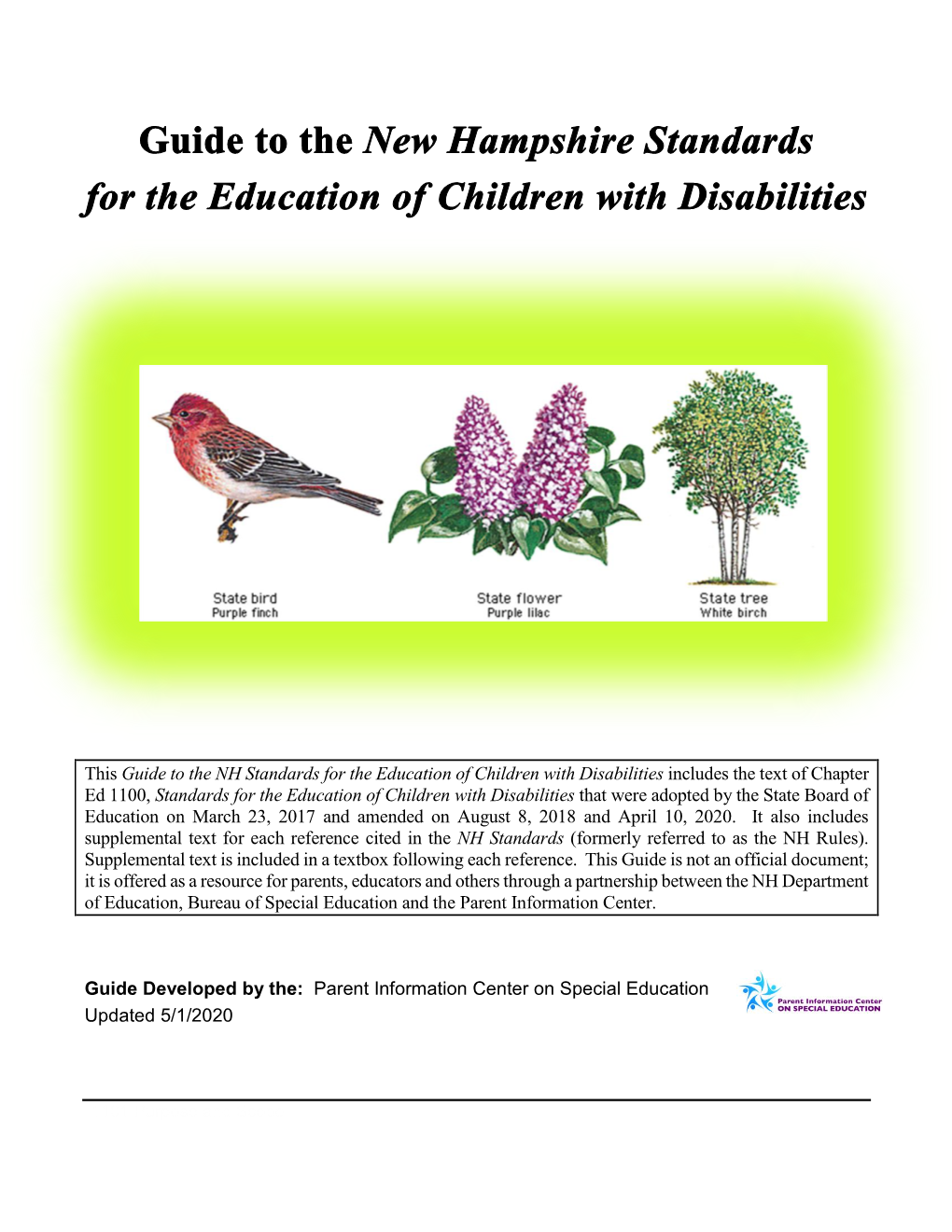 This Guide to the NH Standards for the Education of Children With
