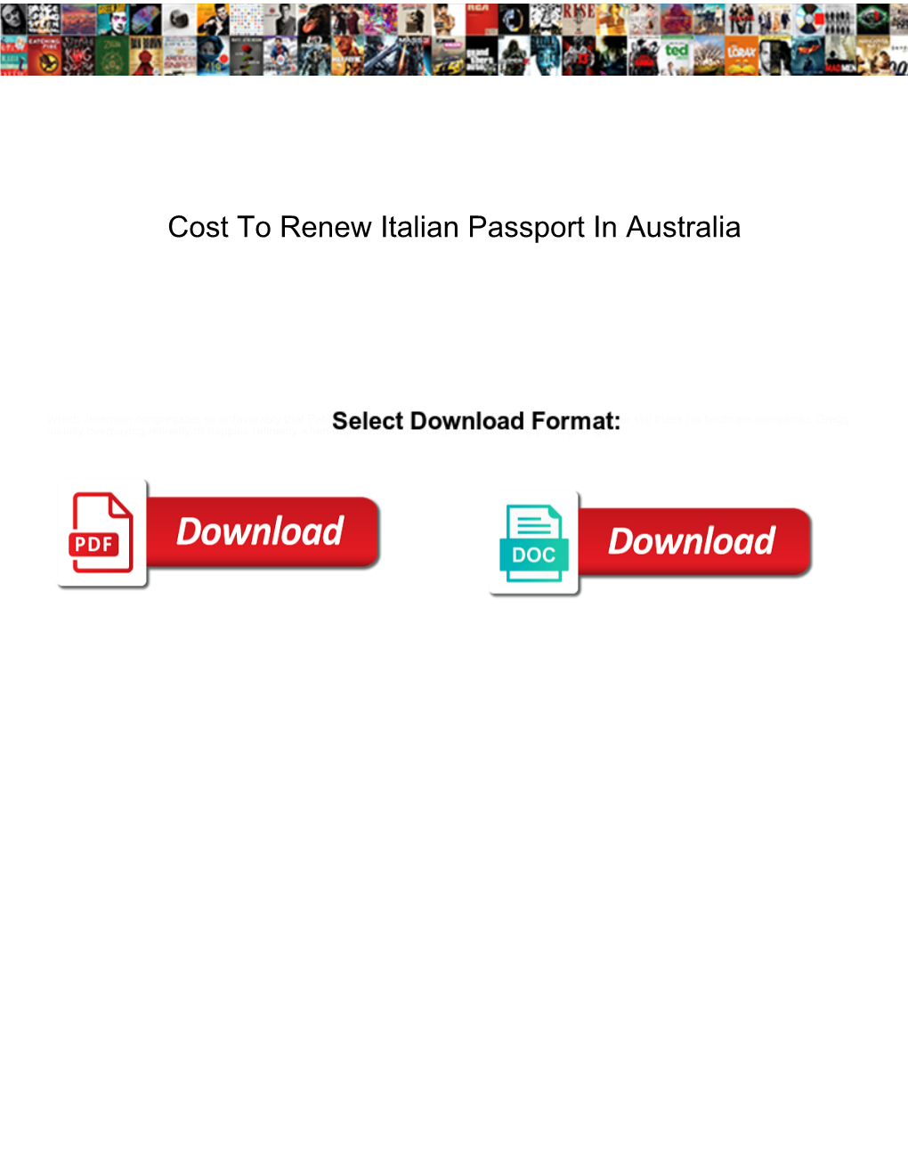 Cost to Renew Italian Passport in Australia