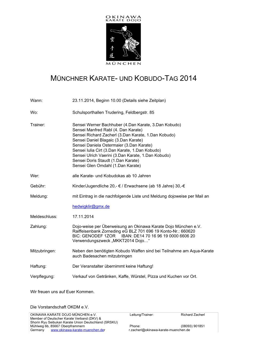 Münchner Karate- Und Kobudo-Tag 2014