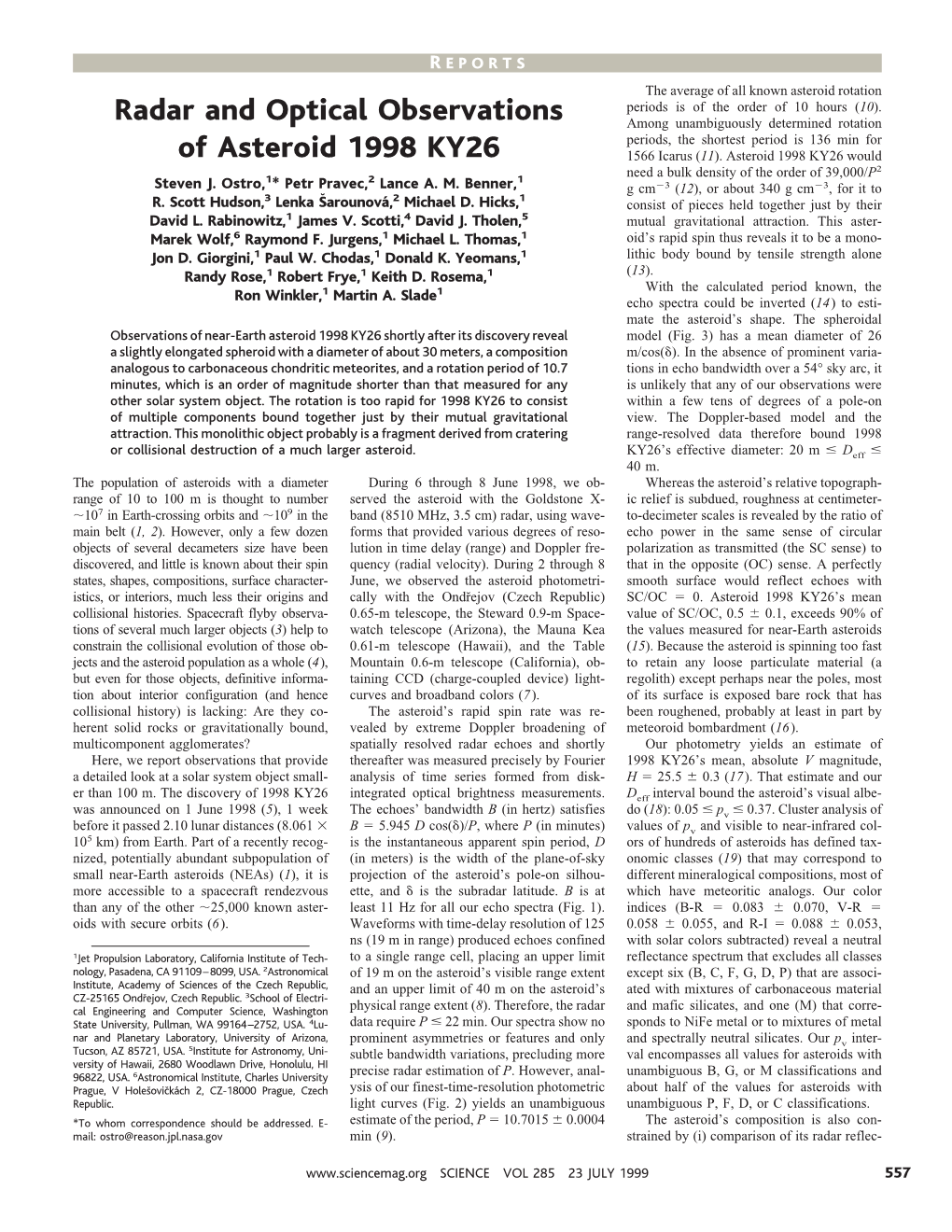 Radar and Optical Observations of Asteroid 1998 KY26