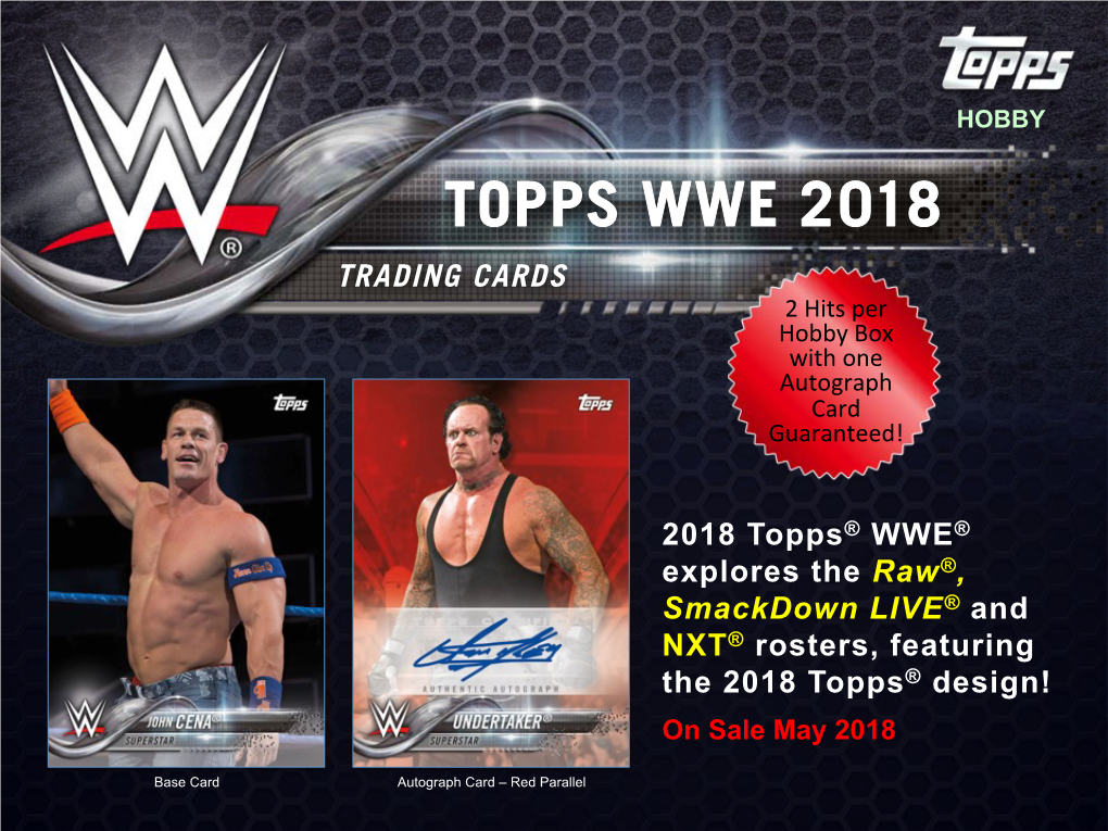 TOPPS WWE 2018 TRADING CARDS 2 Hits Per Hobby Box with One Autograph Card Guaranteed!