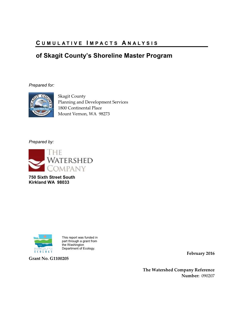 Cumulative Impacts Analysis Report