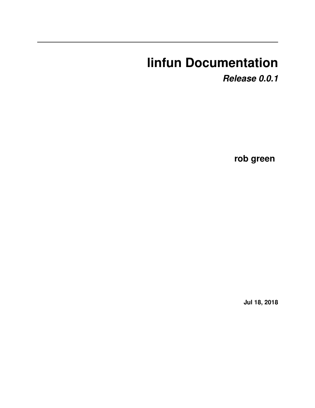 Linfun Documentation Release 0.0.1