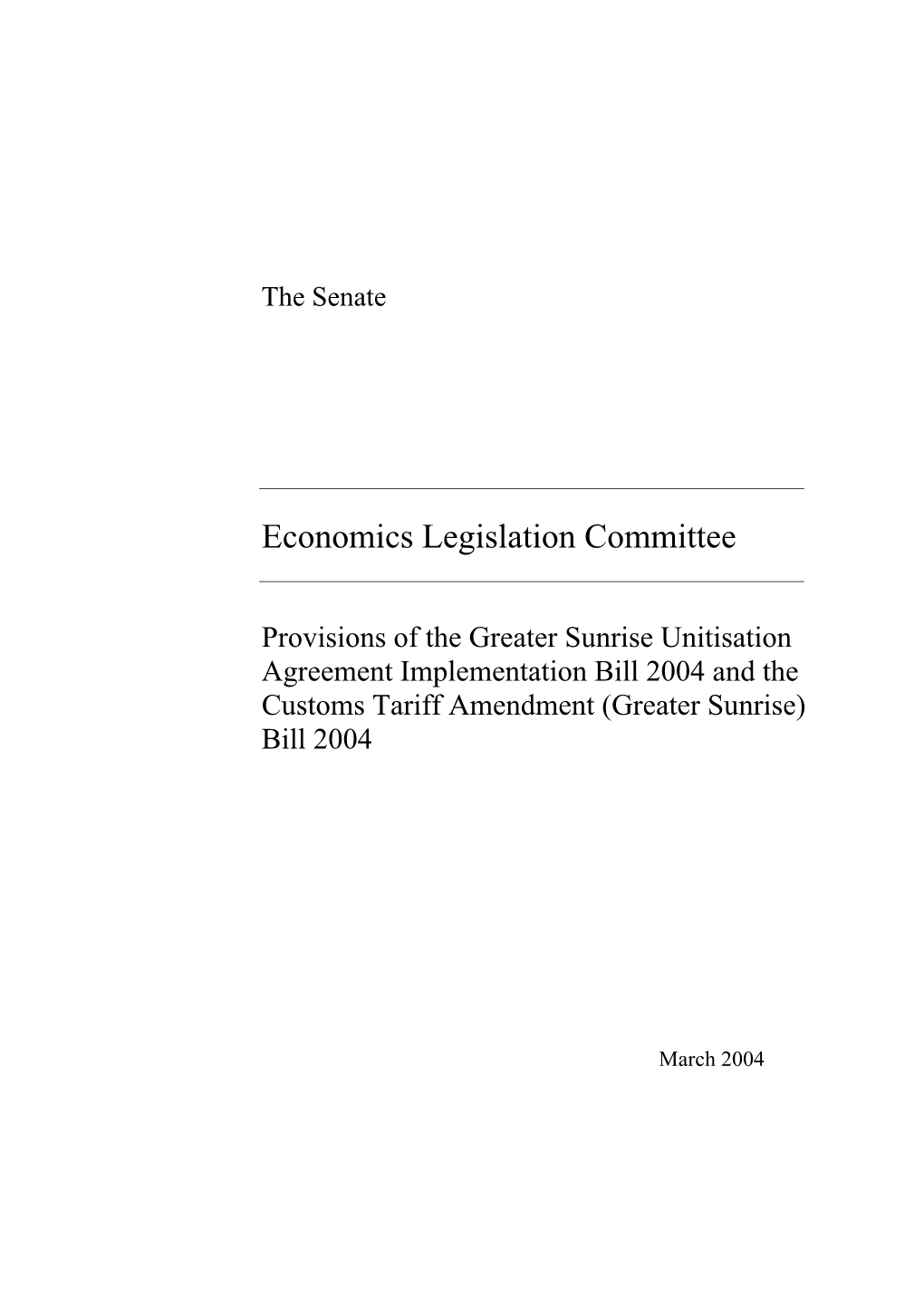 Economics Legislation Committee