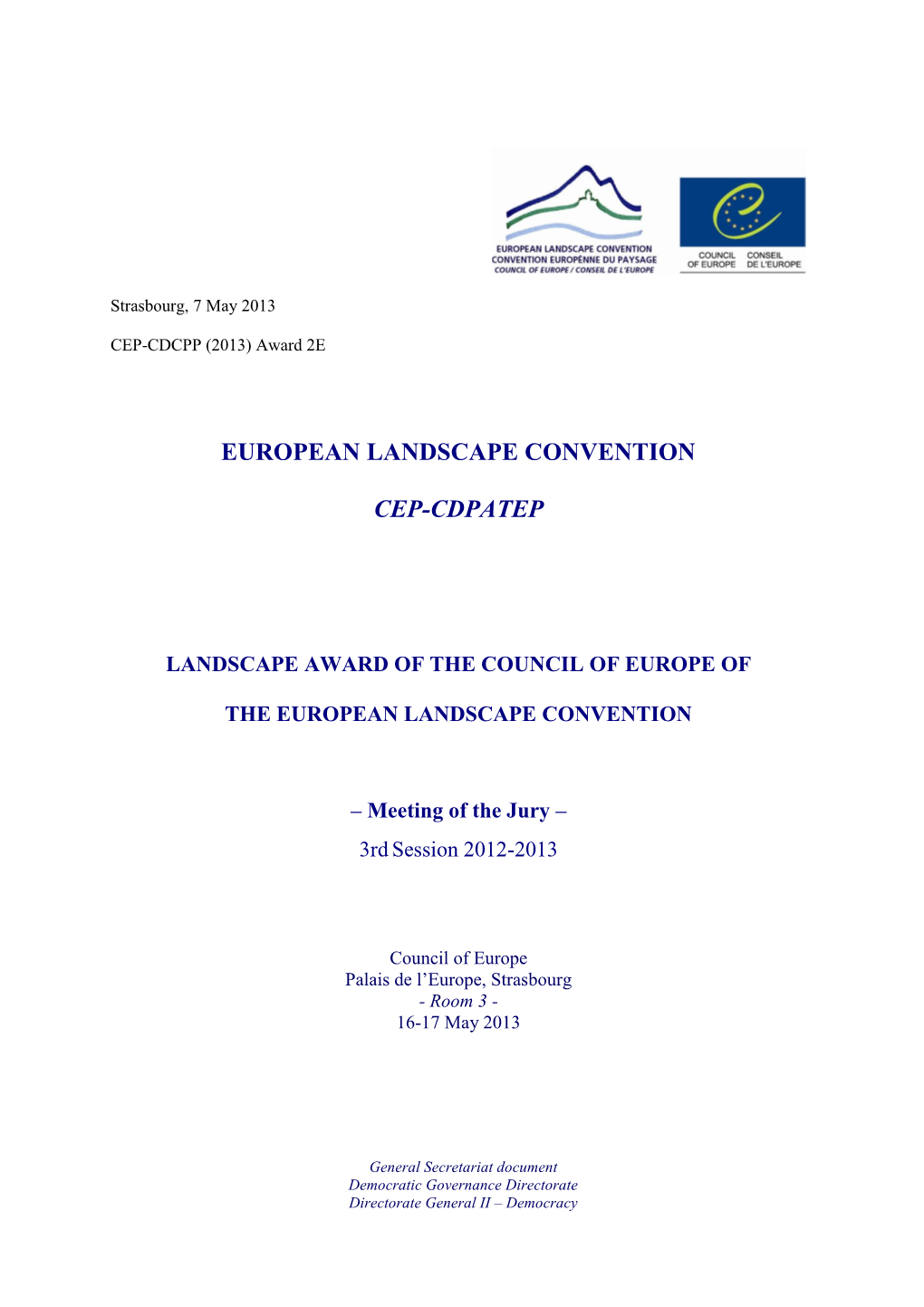 European Landscape Convention Cep-Cdpatep