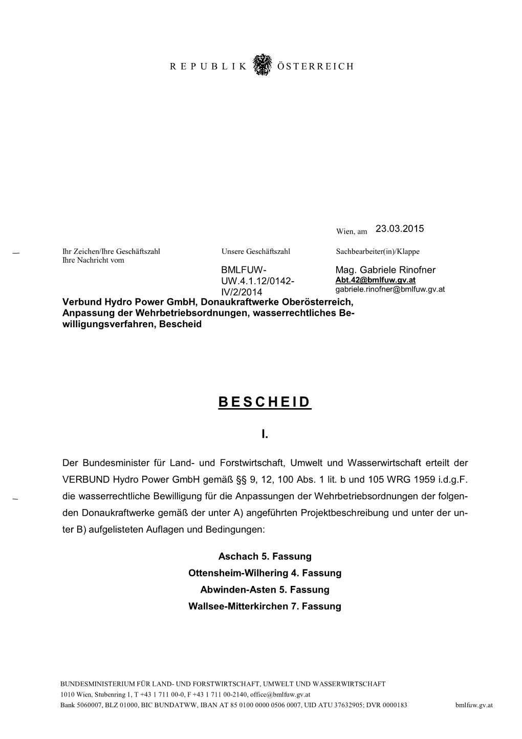 48, Bescheid Änderung WBO Vom 23.3.2015