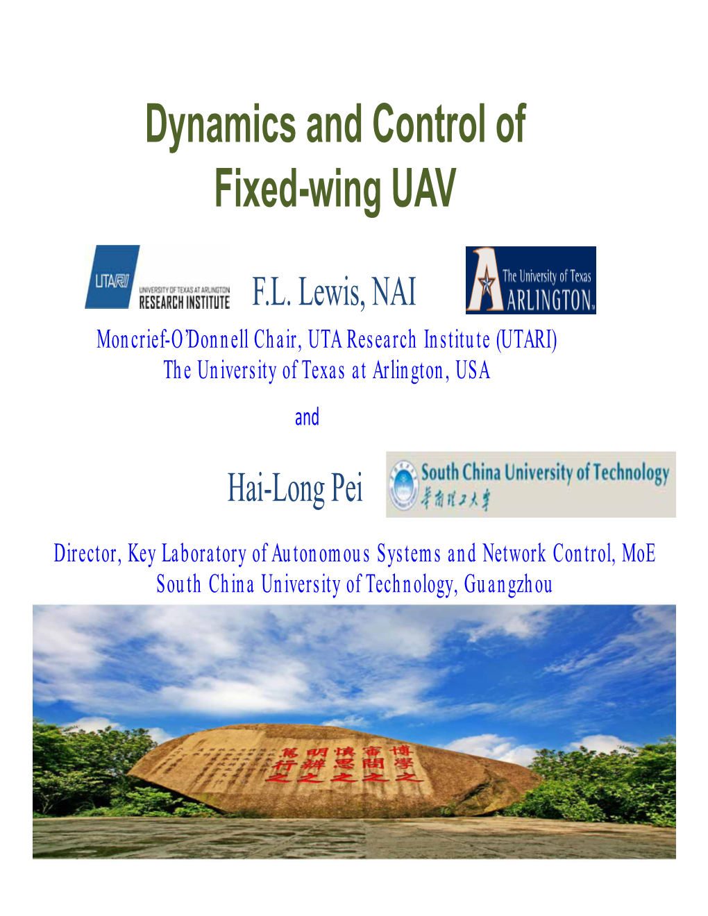 Dynamics and Control of Fixed-Wing UAV