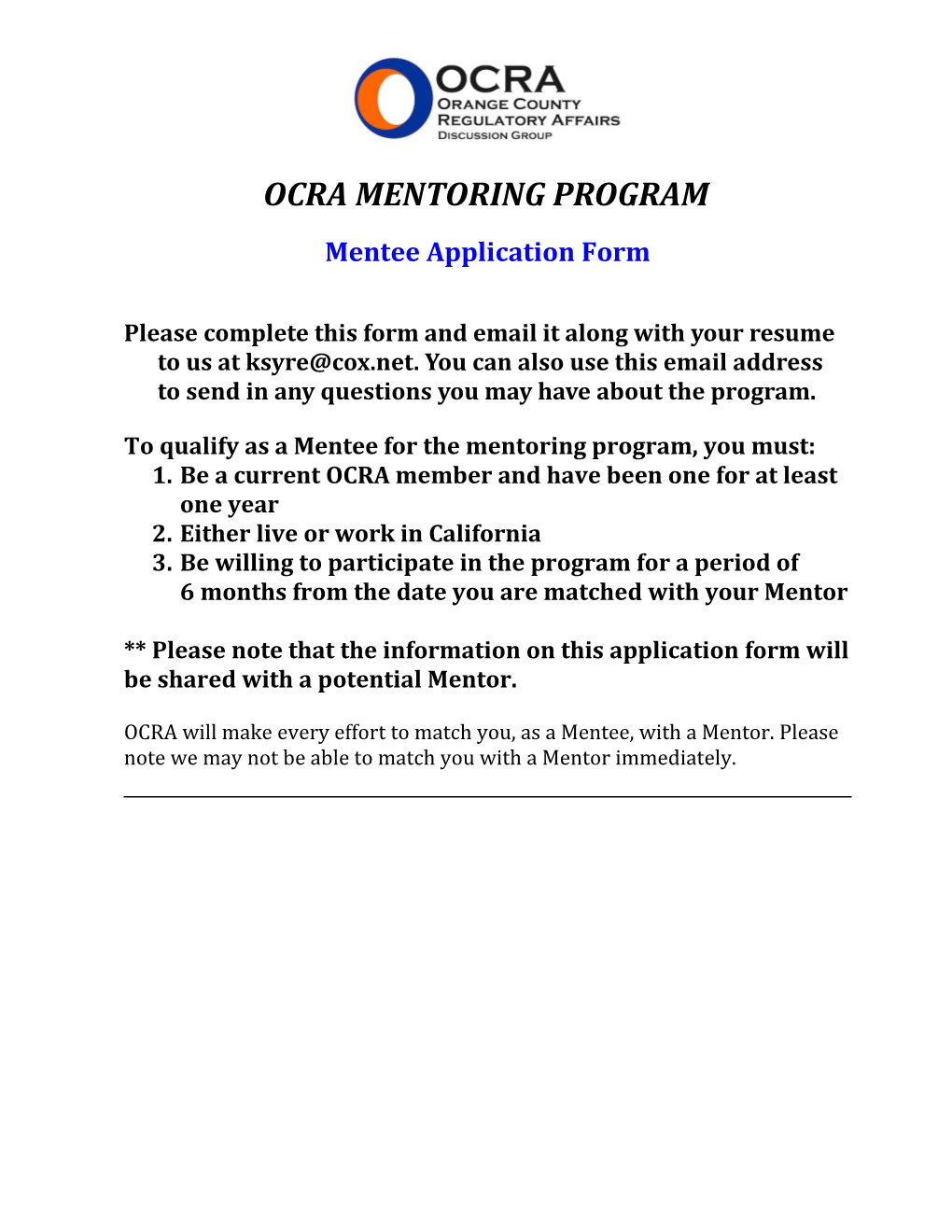 Sdran Mentoring Program