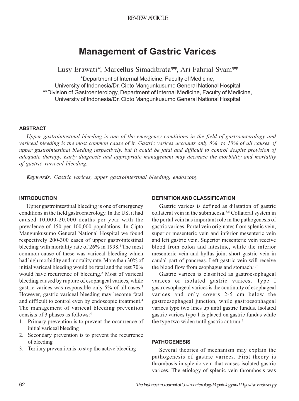 Management of Gastric Varices