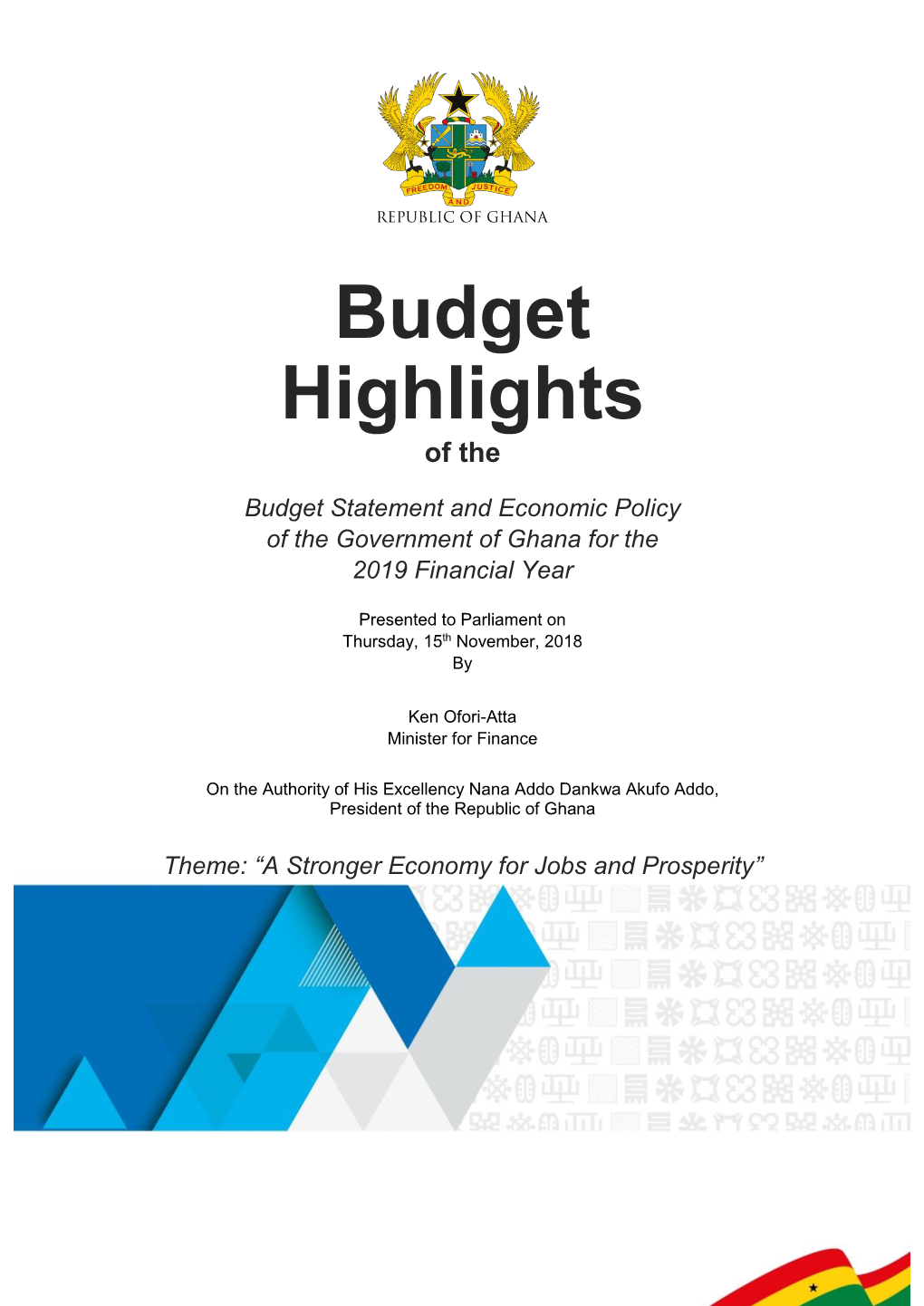 2019 Budget Highlights