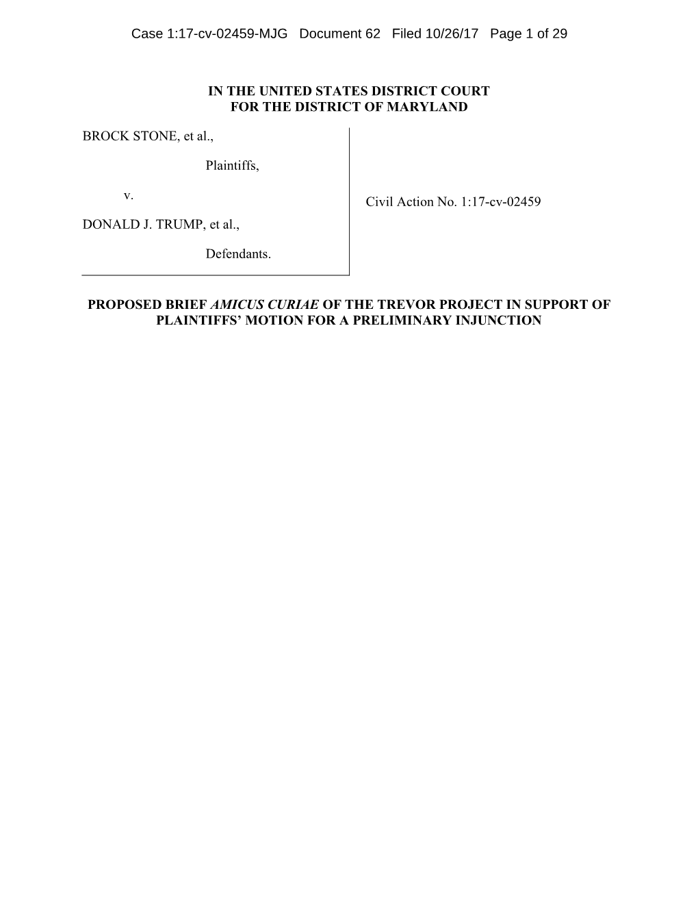 Case 1:17-Cv-02459-MJG Document 62 Filed 10/26/17 Page 1 of 29