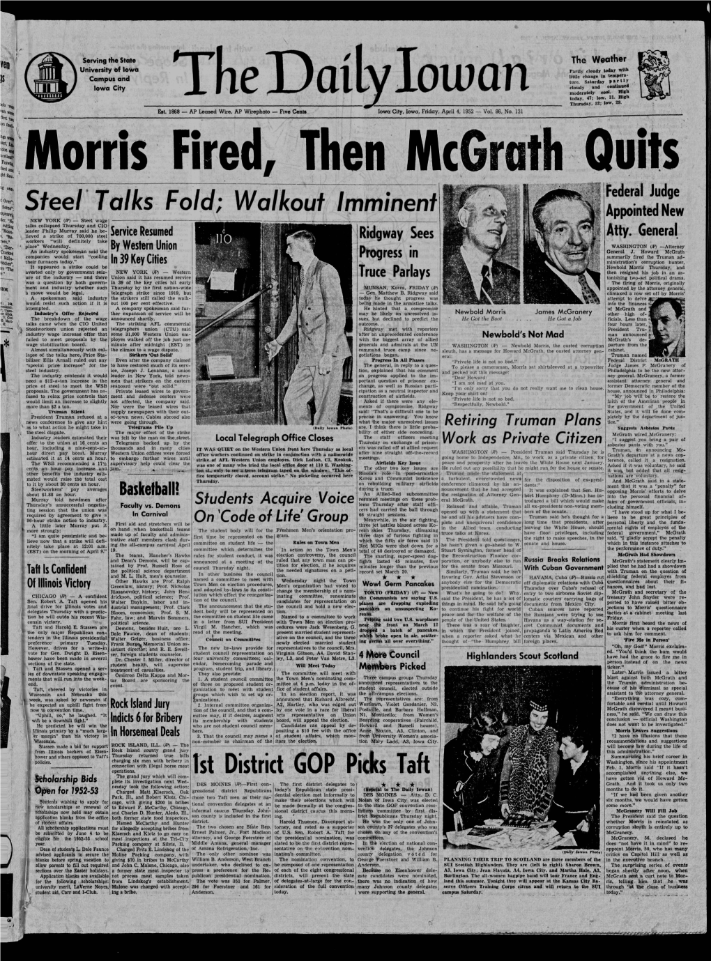 Daily Iowan (Iowa City, Iowa), 1952-04-04