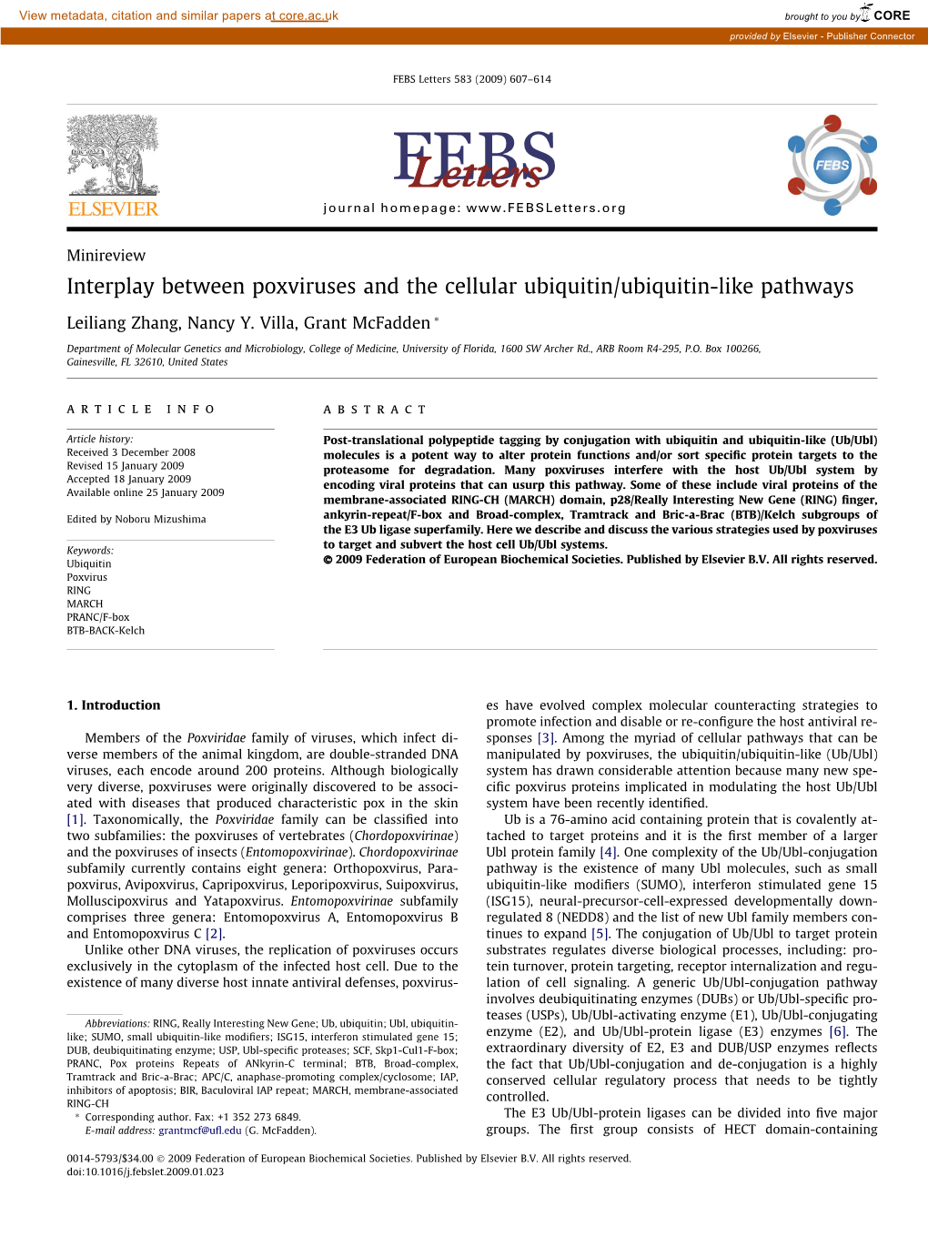 Interplay Between Poxviruses and the Cellular Ubiquitin/Ubiquitin-Like Pathways