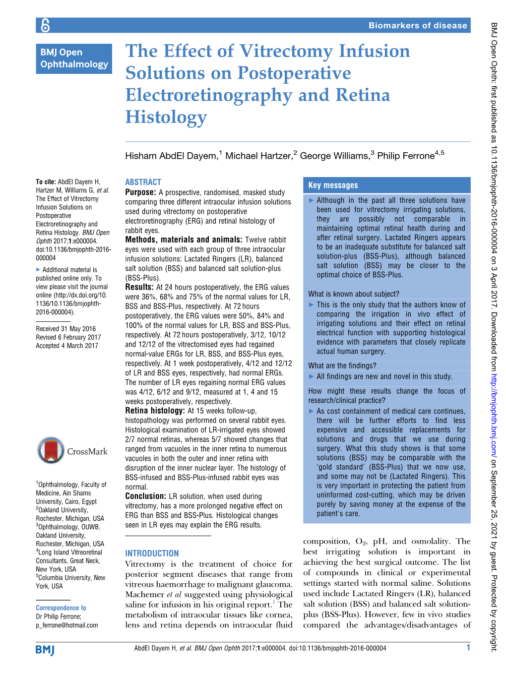 The Effect of Vitrectomy Infusion Solutions on Postoperative Electroretinography and Retina Histology