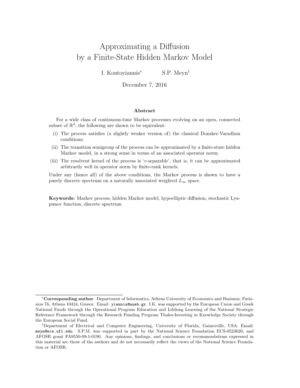Approximating a Diffusion by a Finite-State Hidden Markov Model
