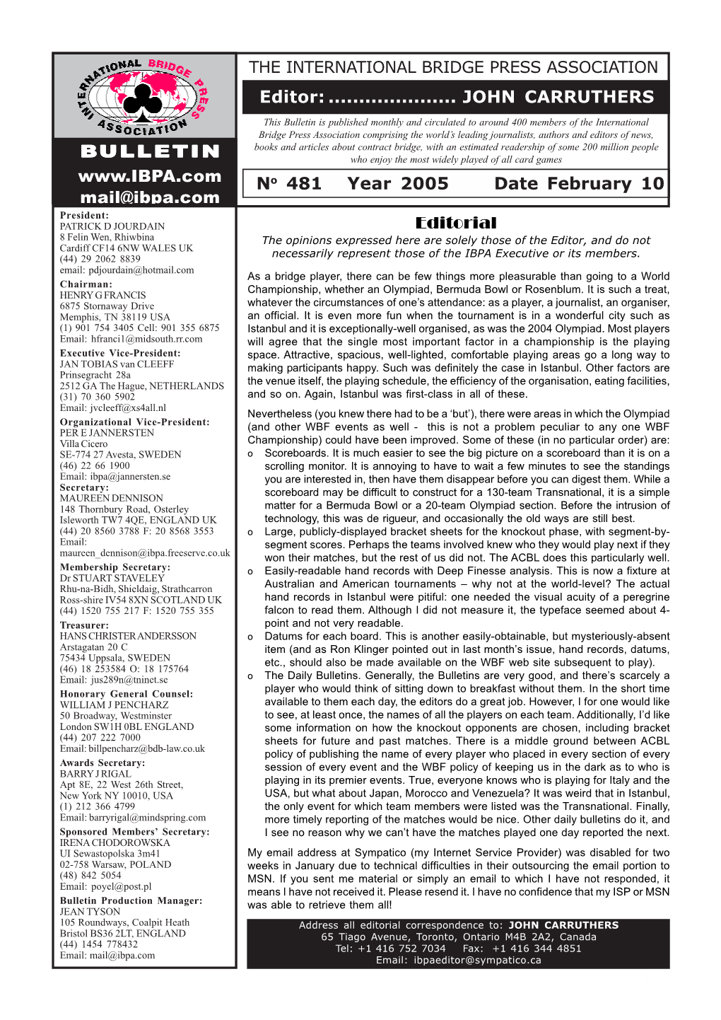 IBPA Bulletin 479 December 2004