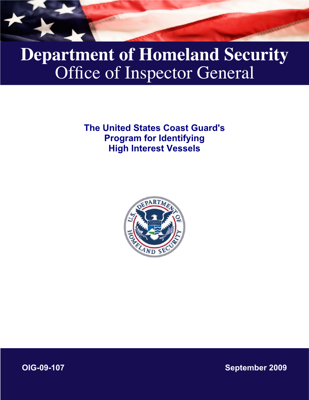 The United States Coast Guard's Program for Identifying High Interest Vessels