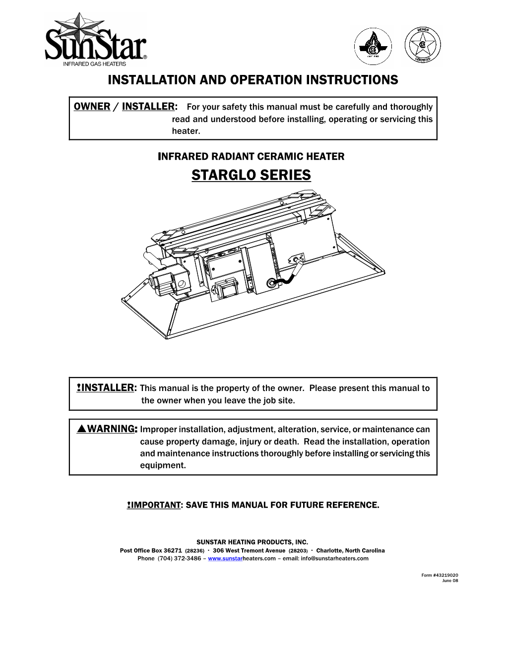 Sunstar SG Starglo Manual