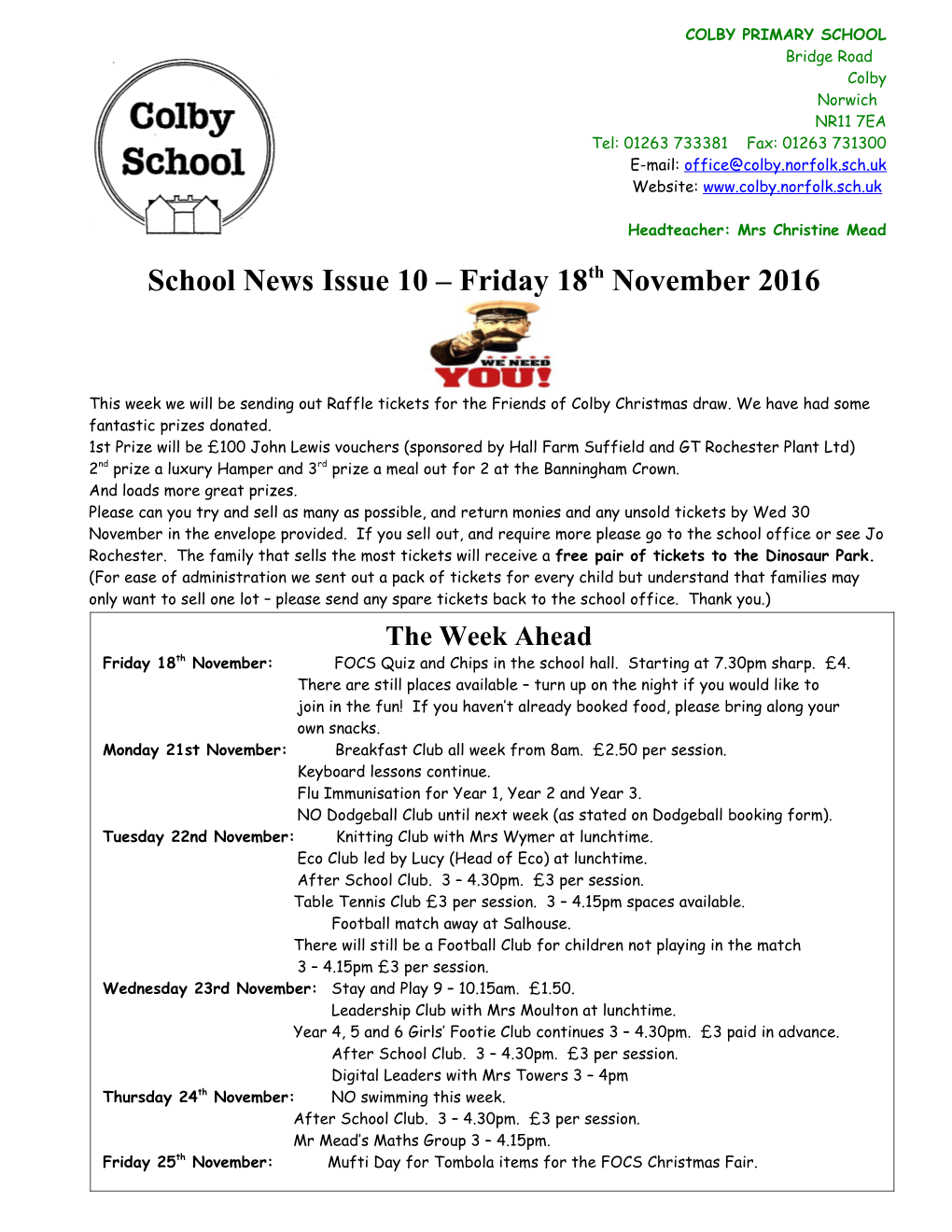 School News Issue10 Friday 18Th November 2016