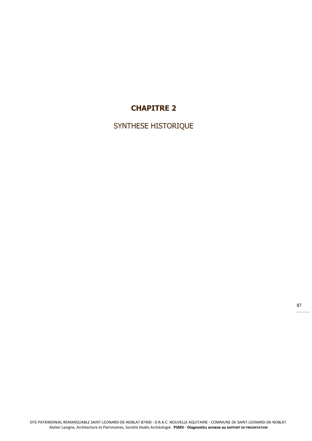 Chapitre 2 Synthese Historique