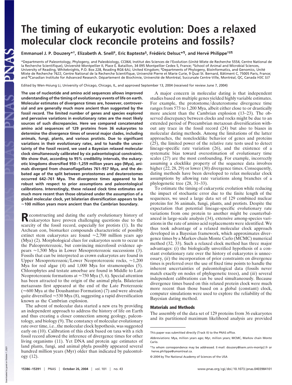 Does a Relaxed Molecular Clock Reconcile Proteins and Fossils?