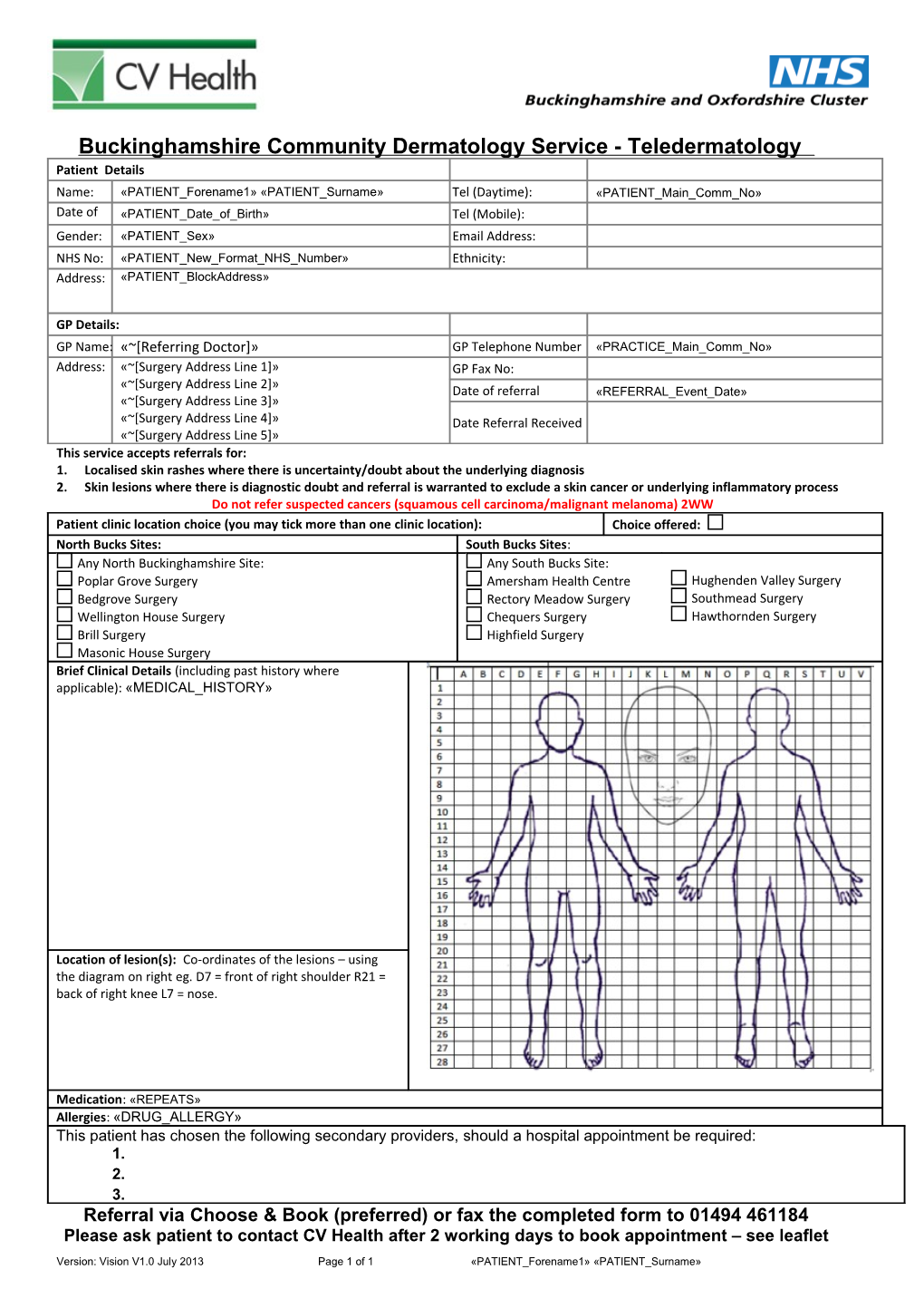 Buckinghamshire Community Dermatology Service-Teledermatology