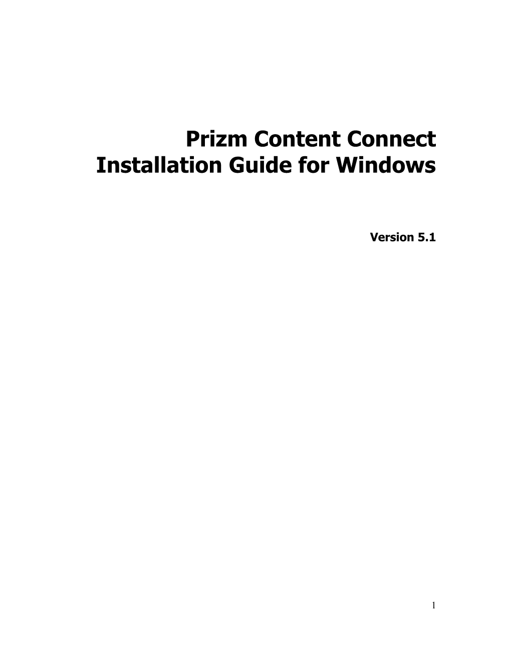 Prizm Content Connect Installation Guide for Windows