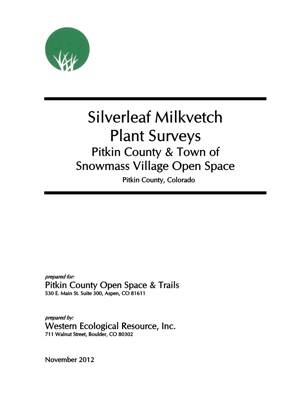 Silverleaf Milkvetch Plant Surveys (2012)