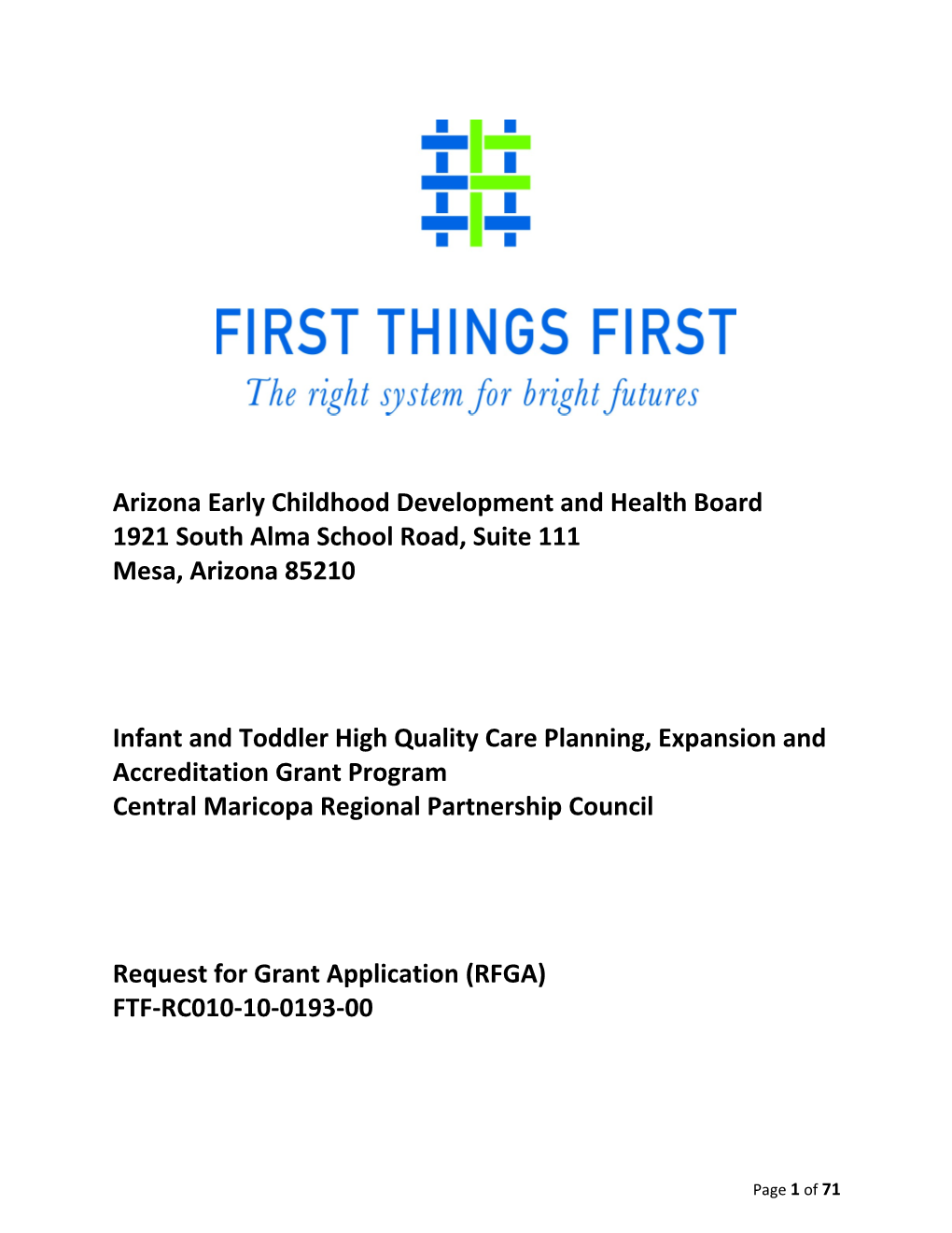 Arizona Early Childhood Development and Health Board s8