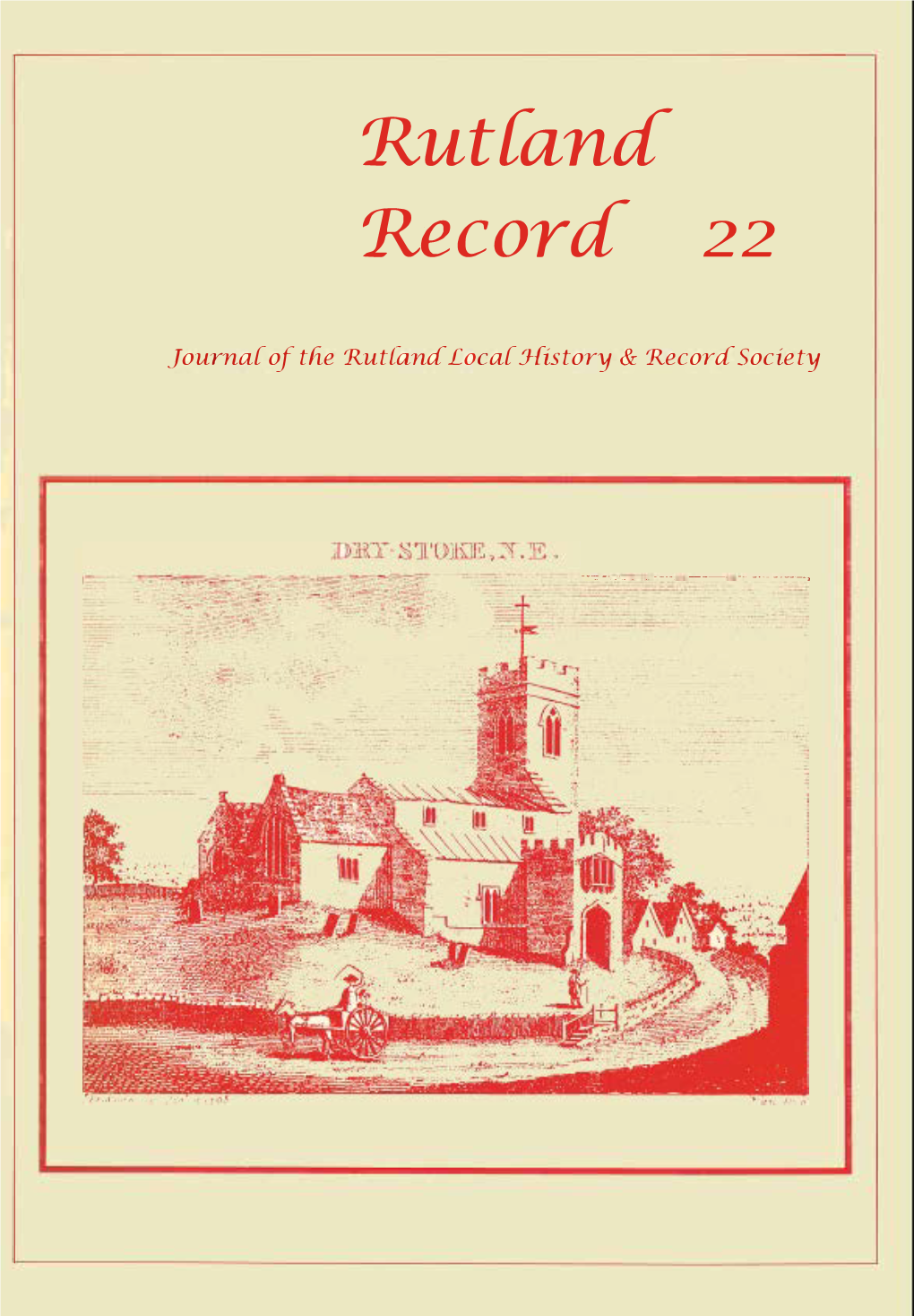 Rutland Record 22 (£3.50, Members £3.00) 7