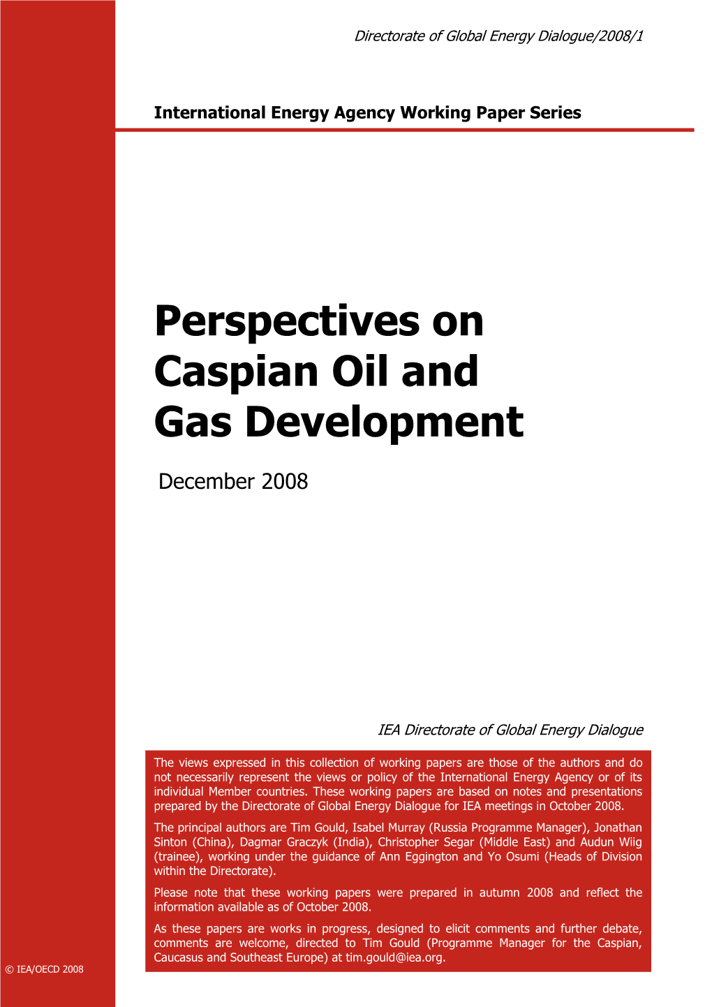 Perspectives on Caspian Oil and Gas Development