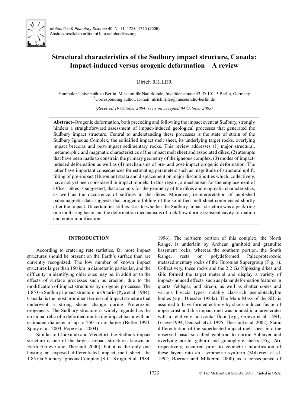 Impact-Induced Versus Orogenic Deformation—A Review