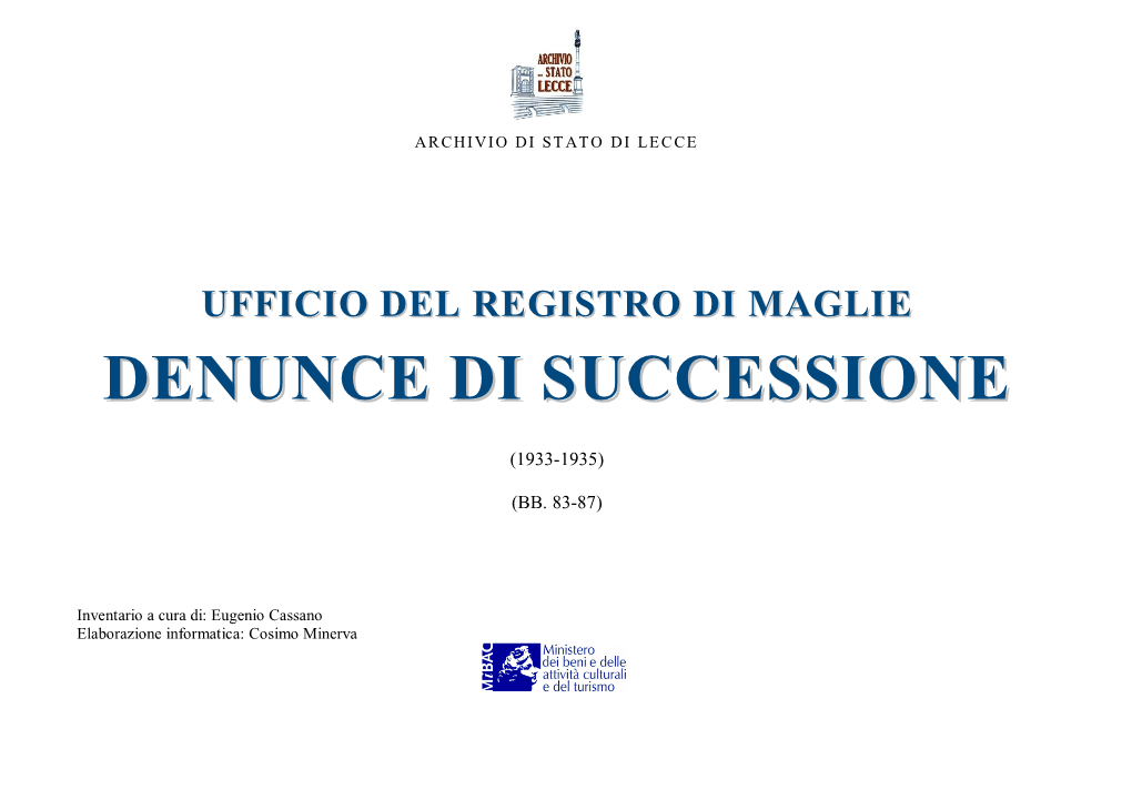 Ufficio Del Registro Di Maglie