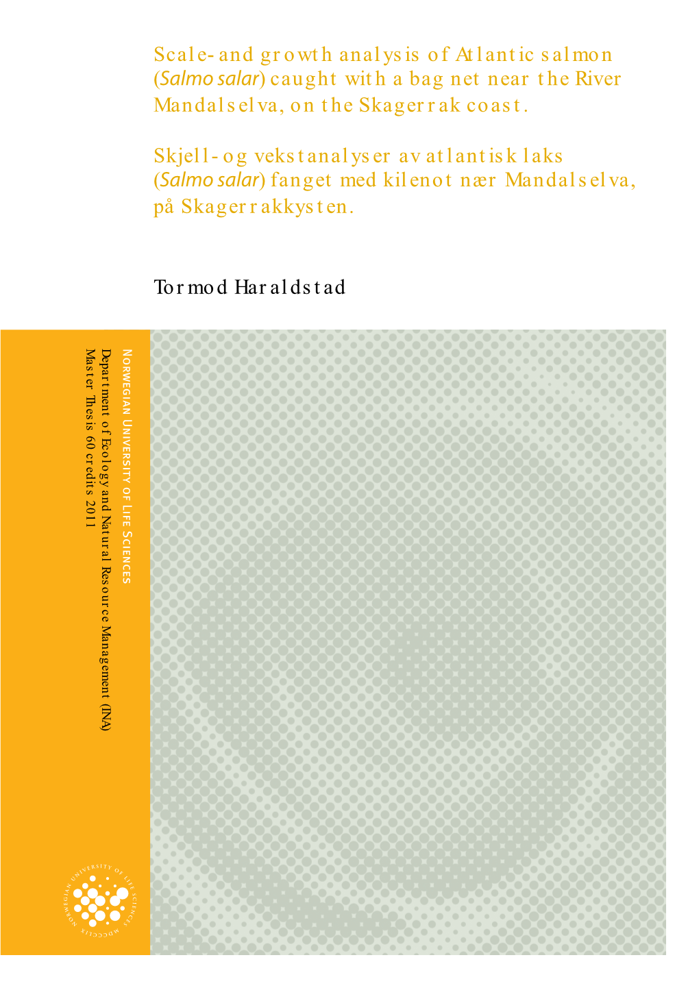 Scale- and Growth Analysis of Atlantic Salmon (Salmo Salar) Caught with a Bag Net Near the River Mandalselva, on the Skagerrak C