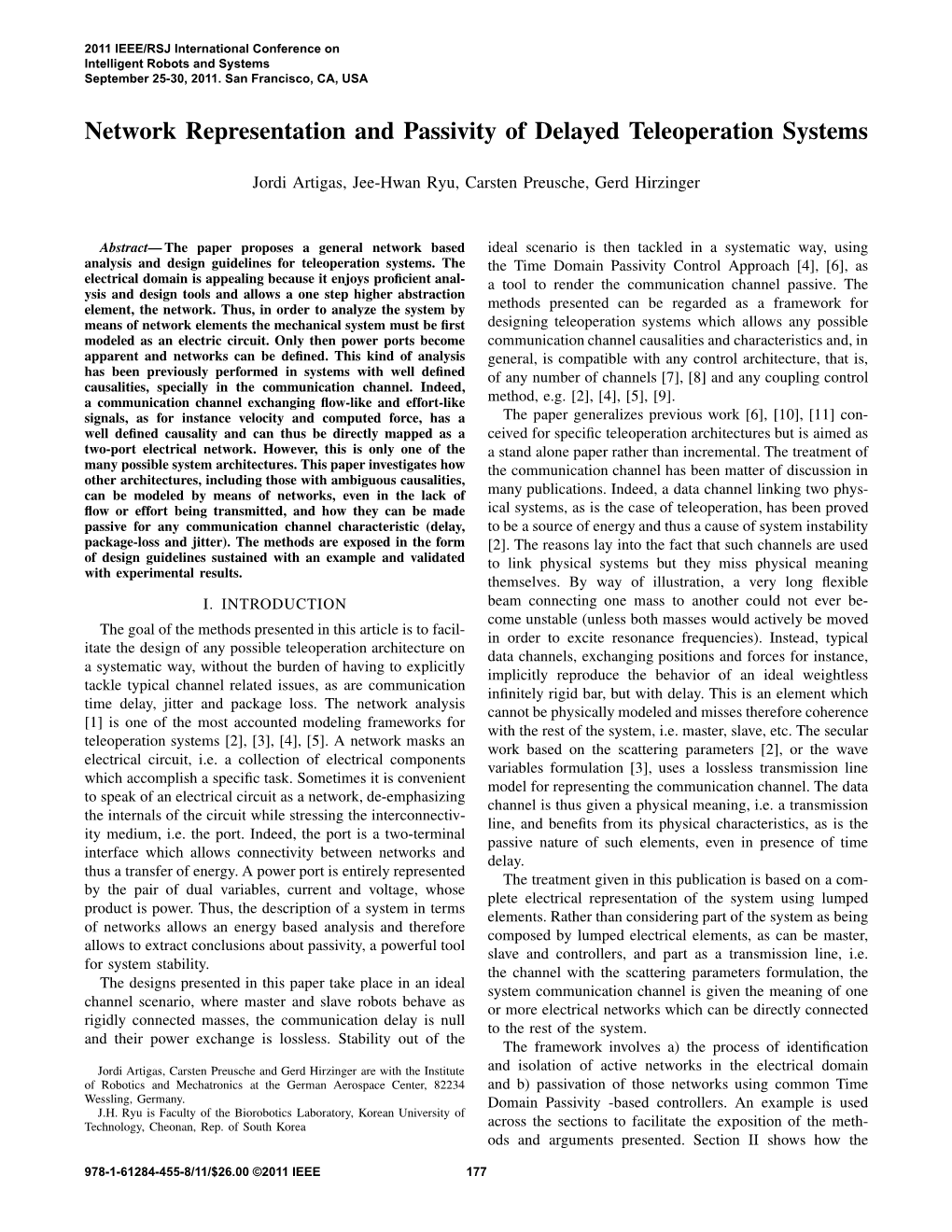 Network Representation and Passivity of Delayed Teleoperation Systems