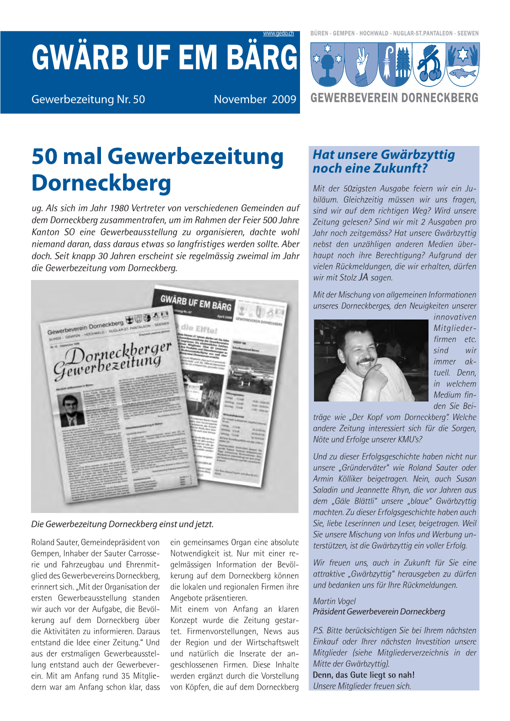 Gewerbezeitung Nr. 50 November 2009 GEWERBEVEREIN DORNECKBERG